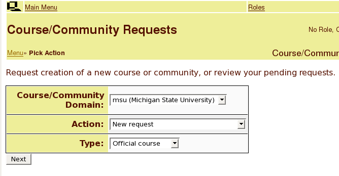 Create official MSU Course