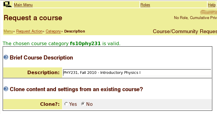 Verify course category